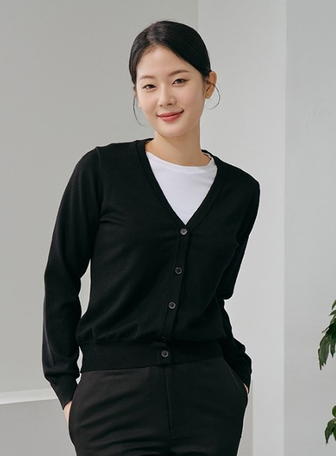 여성 솔리드 가디건
